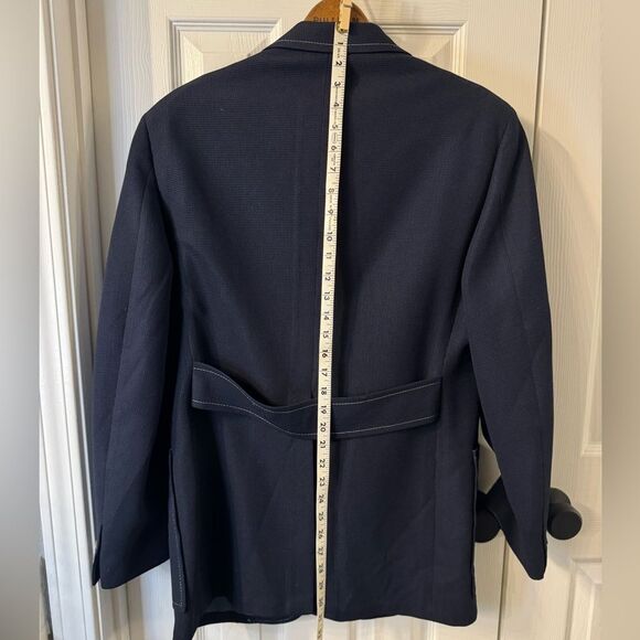 Vintage 1950s Marx-Haas Navy Vintage Men's Blazer Sport Coat Jacket - Size 40 - Picture 3 of 13
